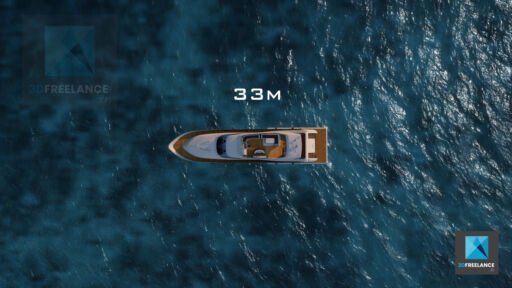 plan 3d bateau yacht