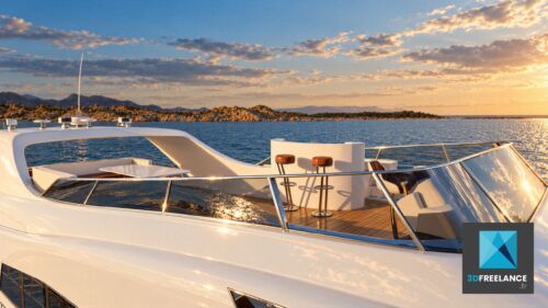 rendu 3d bateau yacht