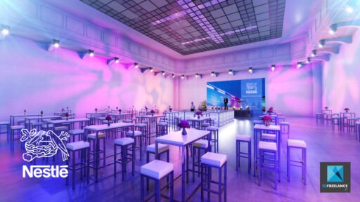 rough maquette 3d diner de gala évènementiel Nestlé