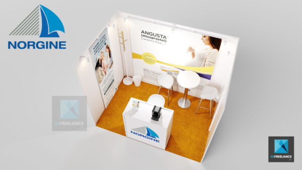 conception mini stand modulaire médical Norgine