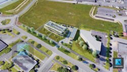 illustration 3d parc d'activité commerciale