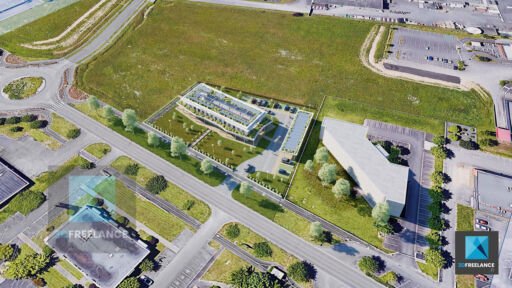 illustration 3d parc d'activité commerciale