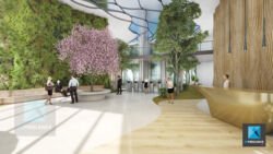 image 3d entreprise hall d'accueil