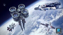 image 3d planète vaisseaux spatiaux