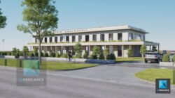 modélisation 3d bâtiment commercial maquette 3d