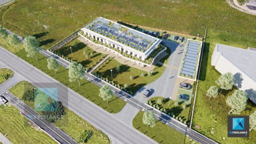 modélisation 3d parc d'activité commerciale