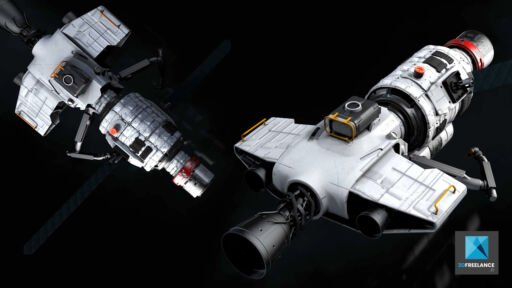 modélisation 3d vaisseau spatial