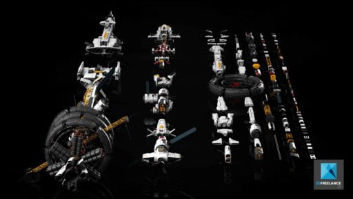 plan 3d vaisseau spatial