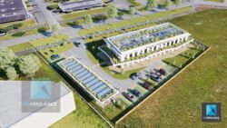 rendu 3d parc d'activité commerciale