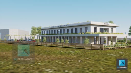 visualisation 3d parc d'activité commerciale