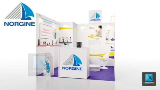 concepteur de stand 3d freelance stand modulaire médical Norgine
