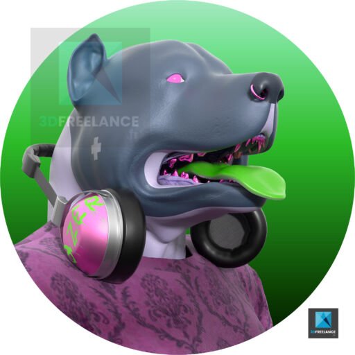 design illustration 3d personnage NFT - chien