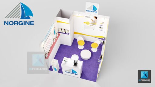 dessinateur 3d freelance stand modulaire médical Norgine