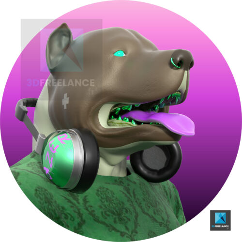 image rendu 3d personnage NFT - chien
