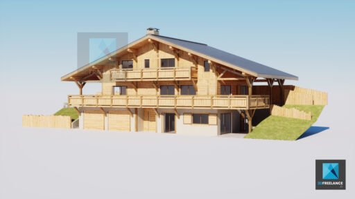 modeling 3d chalet freelance