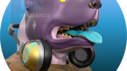 modélisation 3d personnage NFT - chien