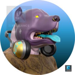modélisation 3d personnage NFT - chien
