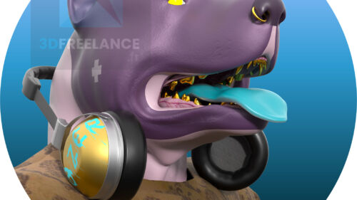 modélisation 3d personnage NFT - chien