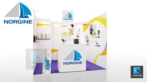 plan 3d maquettiste stand modulaire médical Norgine