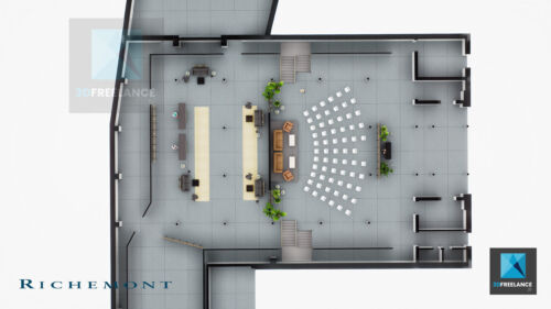 rough évènementiel plan 3d - convention