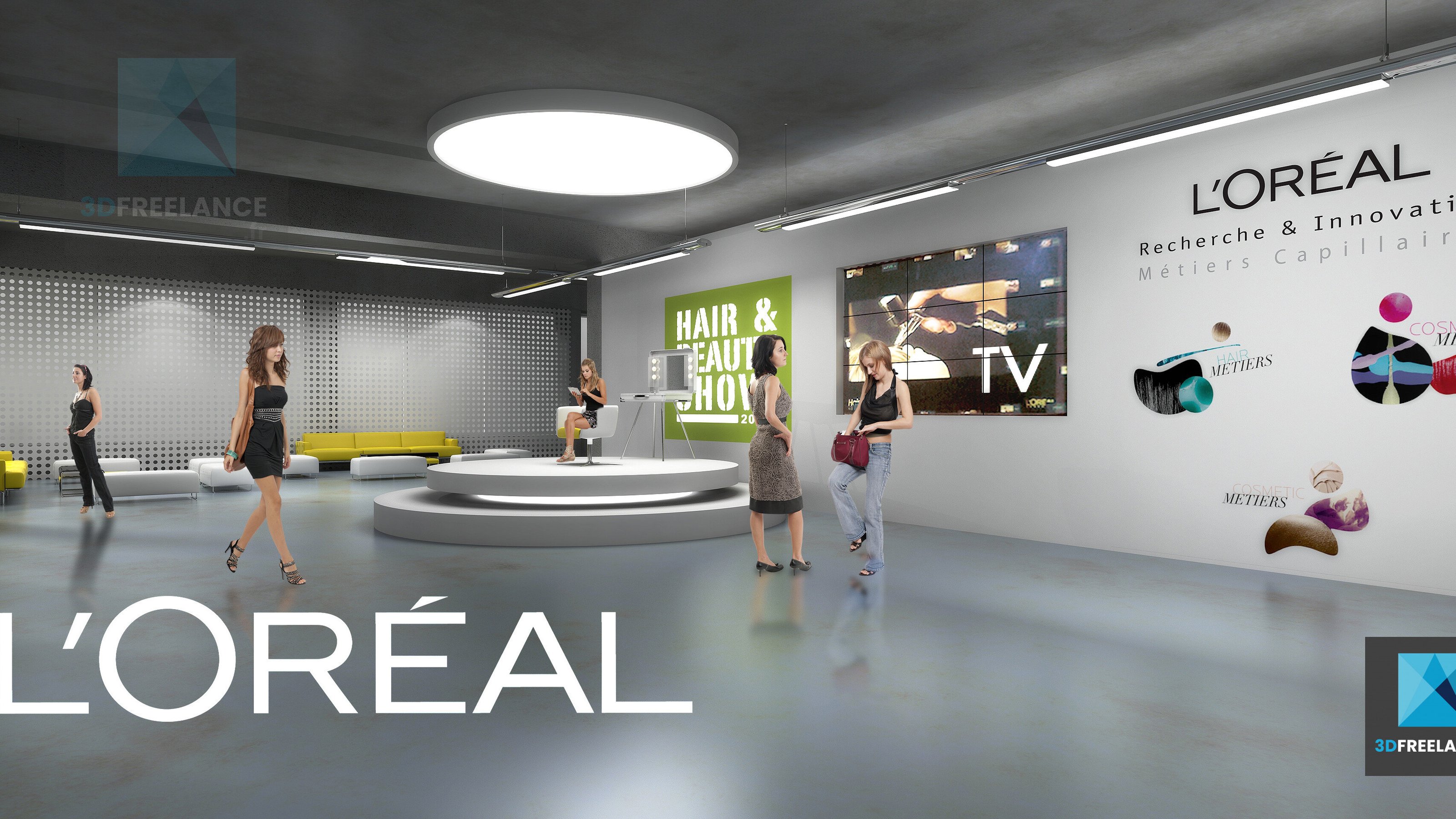 rough showroom l’Oréal - image 3d freelance