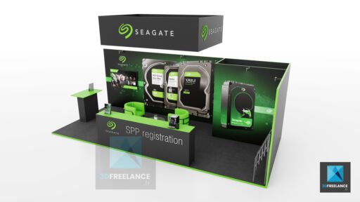 création stand technologique Seagate