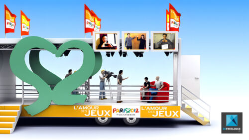 illustration 3d camion évènementiel JO paris 2012