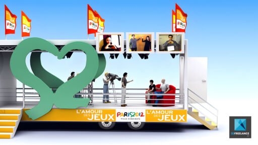 illustration 3d camion évènementiel JO paris 2012