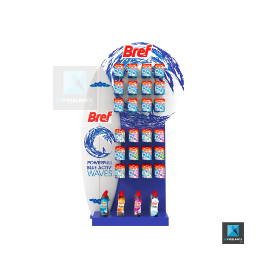 image 3d PLV présentoir produit Bref