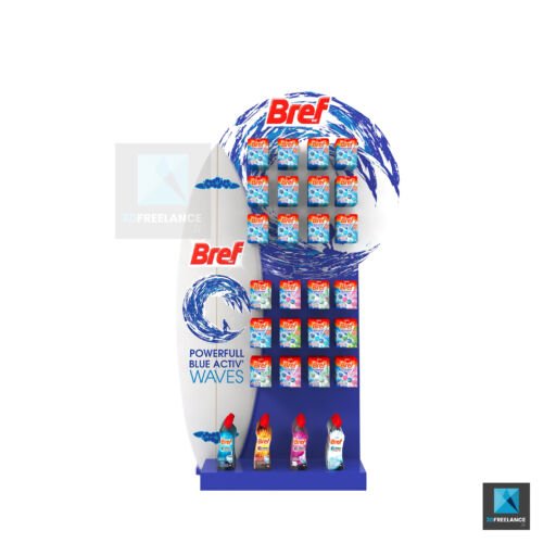 image 3d PLV présentoir produit Bref
