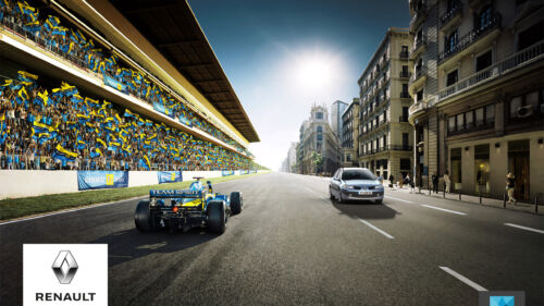 insertion de voiture 3d dans photo pour Renault