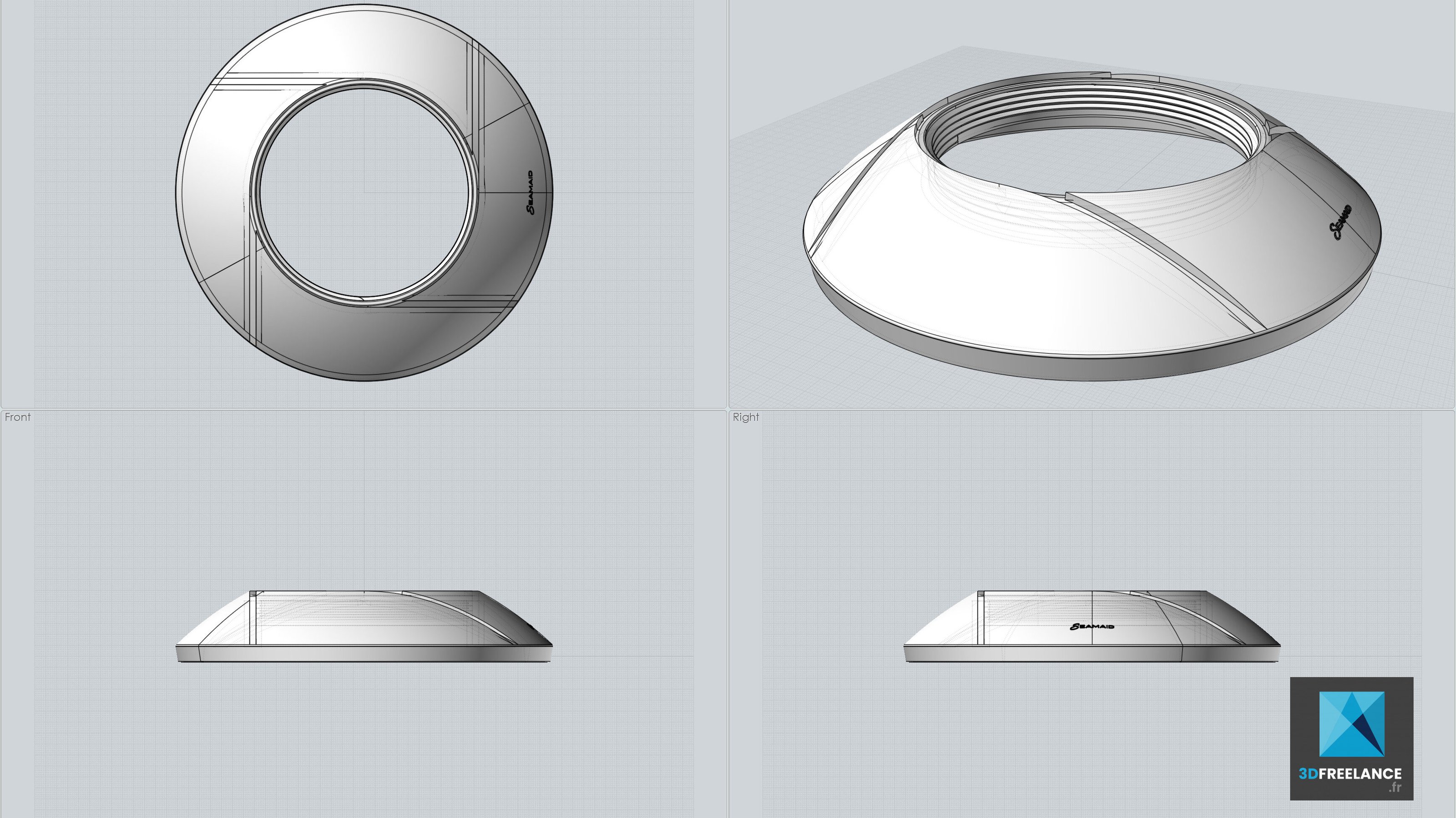 modèle 3d CAO enjoliveurs de luminaires de piscine