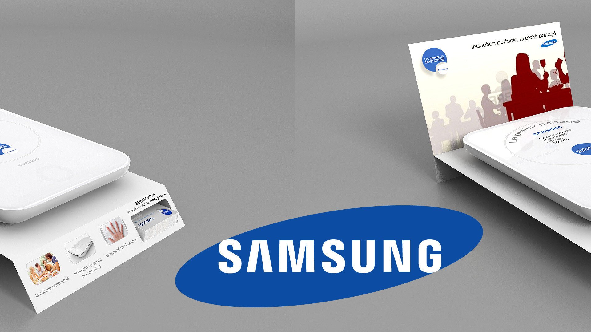 PLV carton présentoir Samsung - modélisation 3d