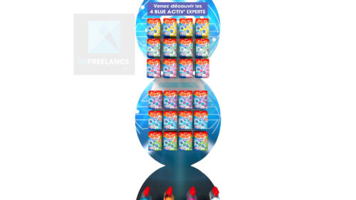 modélisation 3d PLV présentoir produit Bref