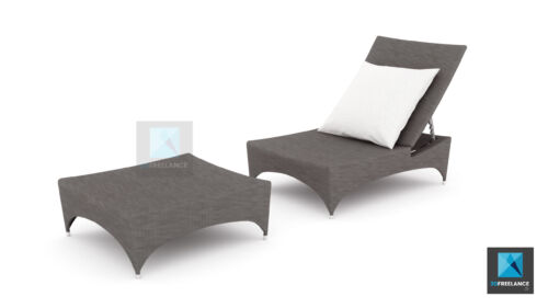 modélisation 3d fauteuil de jardin