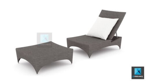 modélisation 3d fauteuil de jardin