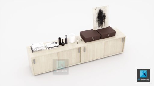 modélisation 3d meuble télé TV