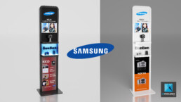 modélisation 3d présentoir produit appareils photo Samsung
