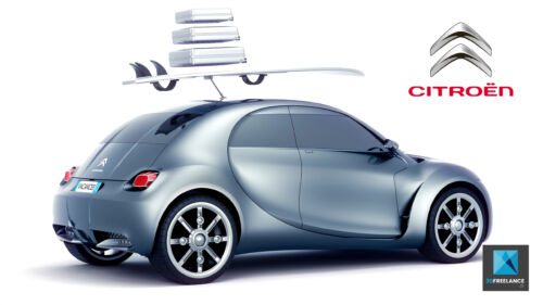 modélisation 3d prototype Citroën - rendu 3d