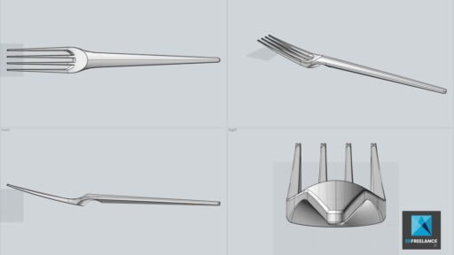 modélisation CAO fourchette couverts