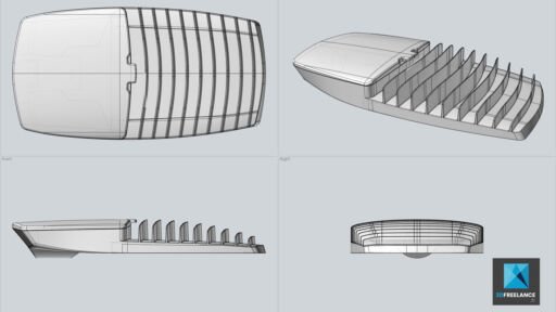 modélisation CAO coque de luminaire