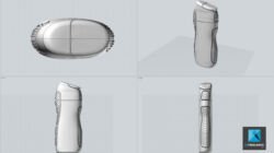 modélisation CAO packaging gel douche Adidas