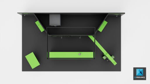 plan modélisation 3d stand informatique Seagate