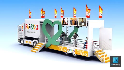 rough 3d camion évènementiel JO paris 2012