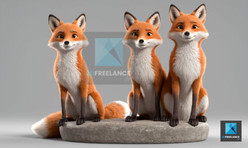 dessin 3d renard