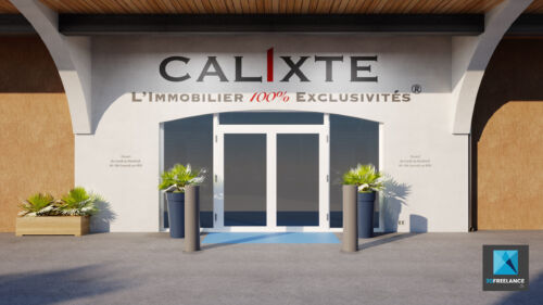 devanture agence immobilière - design 3D