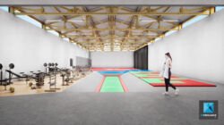 modélisation 3d perspective 3d gymnase
