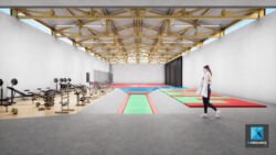 modélisation 3d perspective 3d gymnase