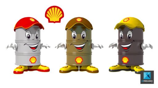 personnage 3d bidon d'essence - mascotte