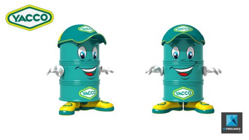 personnage 3d bidon d'huile - mascotte